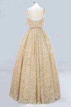 Elegant Tulle Lace Ball Gown Shaghetti Sweetheart Sleevless Wedding Dress by misshow.com