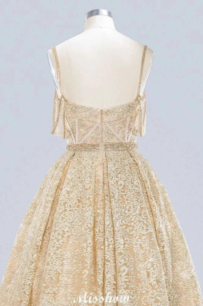 Elegant Tulle Lace Ball Gown Shaghetti Sweetheart Sleevless Wedding Dress by misshow.com