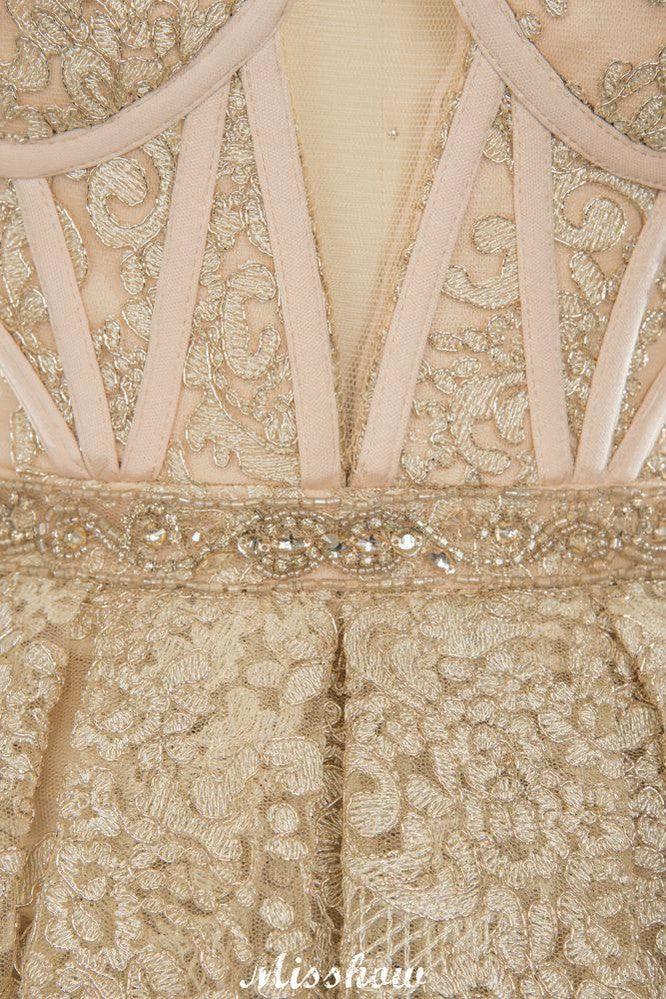 Elegant Tulle Lace Ball Gown Shaghetti Sweetheart Sleevless Wedding Dress by misshow.com