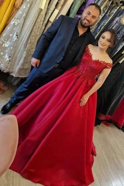 Elegant v-neck capsleeves a-line satin Wedding dresses by misshow.com