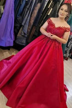 Elegant v-neck capsleeves a-line satin Wedding dresses by misshow.com