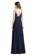 Elegant V-Neck Chiffon Aline Bridesmaid Dress Sleeveless Evening Prom Maxi Dress by misshow.com