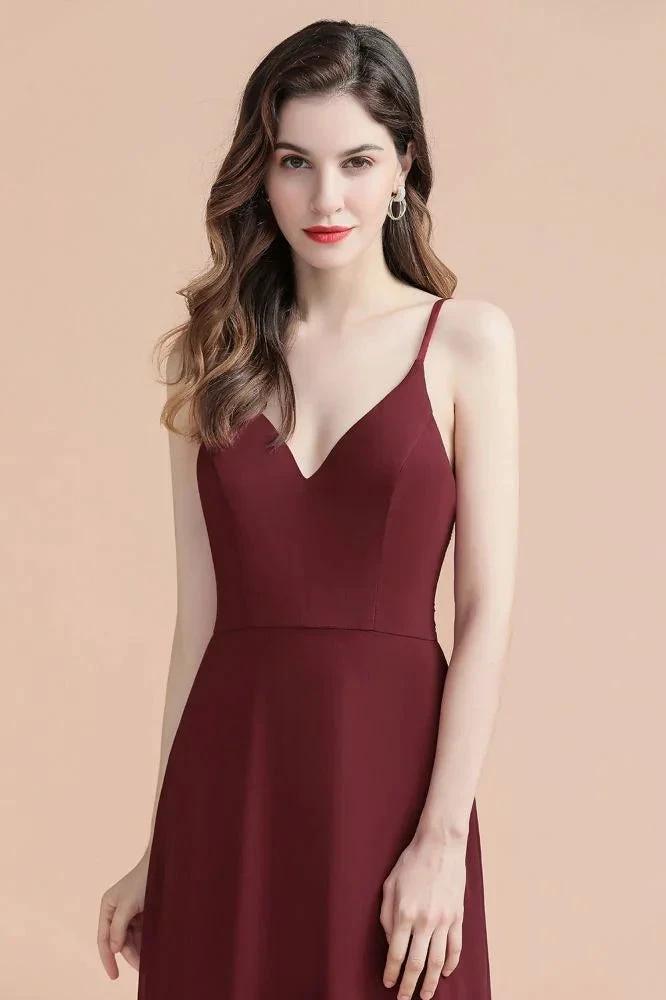 Elegant V-Neck Chiffon Aline Bridesmaid Dress Sleeveless Evening Prom Maxi Dress by misshow.com