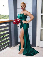 Elegant Vintage Off-the-Shoulder Elastic Woven Satin Ruched Sleeveless Bridesmaid Dresses by misshow.com