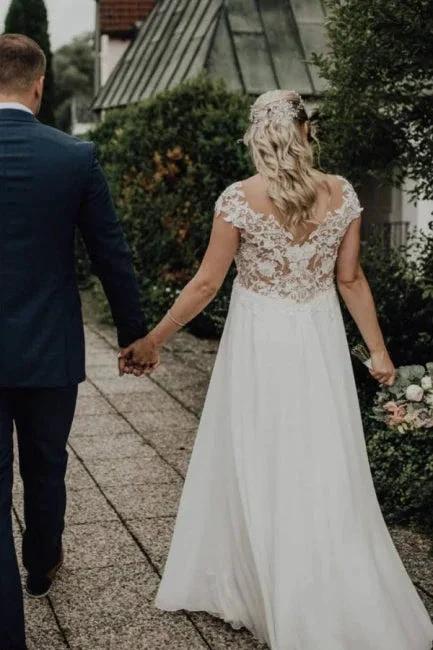 Elegant Wedding Dresses Long Tulle | Wedding dresses with lace by misshow.com