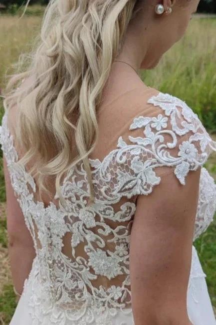 Elegant Wedding Dresses Long Tulle | Wedding dresses with lace by misshow.com