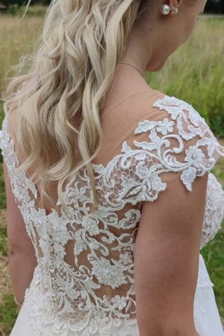 Elegant Wedding Dresses Long Tulle | Wedding dresses with lace