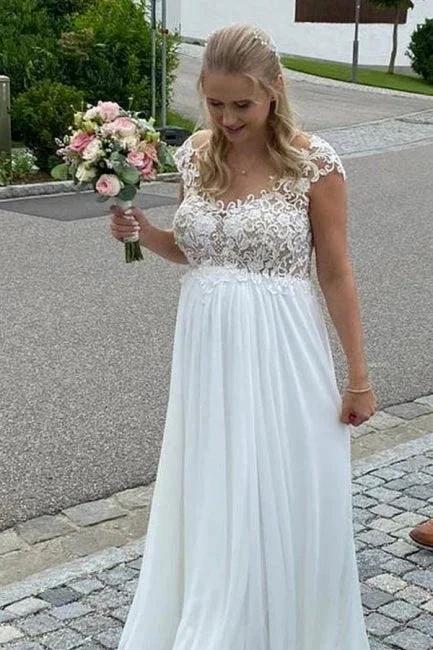 Elegant Wedding Dresses Long Tulle | Wedding dresses with lace by misshow.com