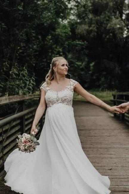 Elegant Wedding Dresses Long Tulle | Wedding dresses with lace by misshow.com