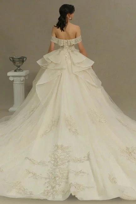 Elegant wedding dresses princess | Wedding dresses with lace by misshow.com