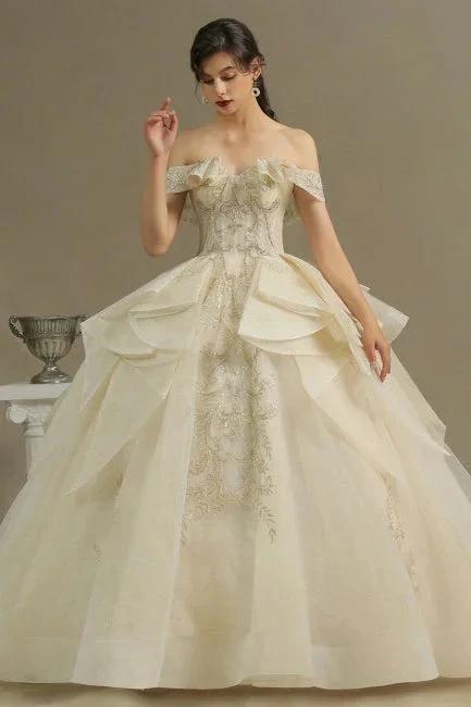Elegant wedding dresses princess | Wedding dresses with lace by misshow.com