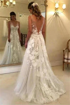Elegant wedding dresses white lace wedding dresses by misshow.com