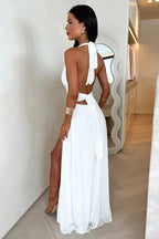 Open Back Prom Dress with Split SYP182 by vivymakudress