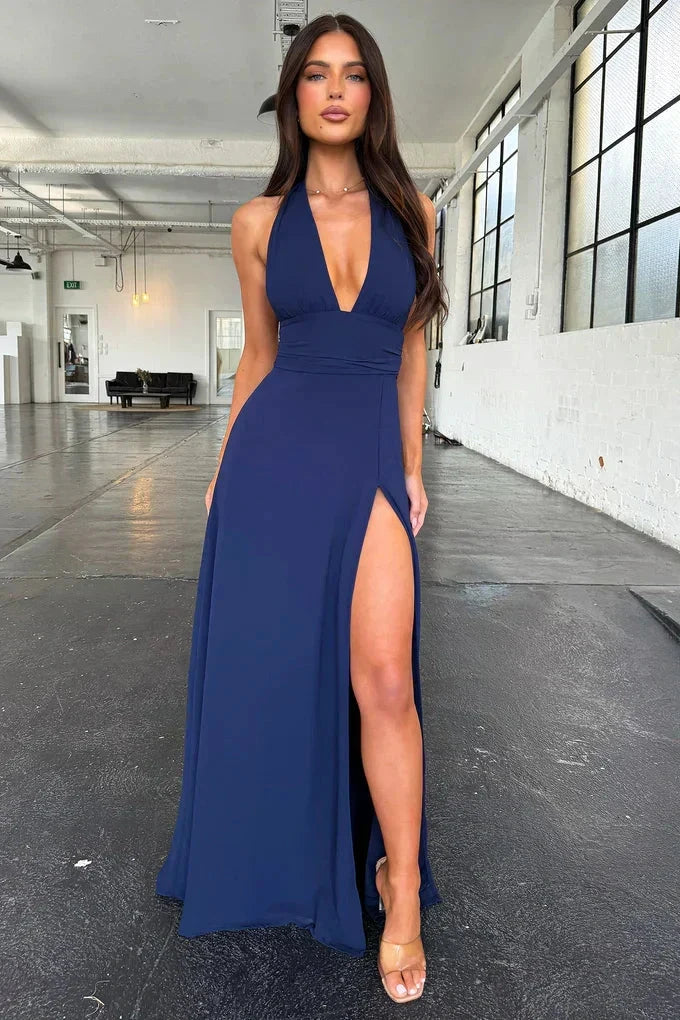 Open Back Prom Dress with Split SYP182 by vivymakudress