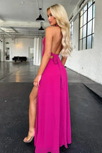 Open Back Prom Dress with Split SYP182 by vivymakudress