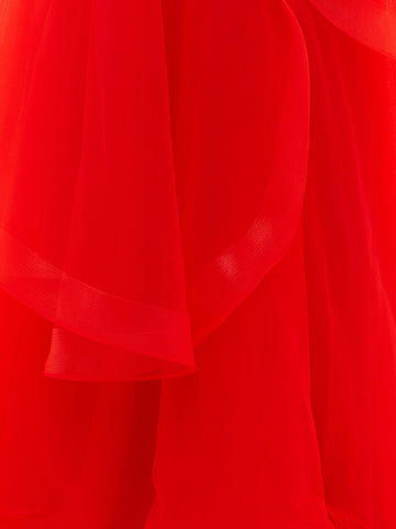 Elisa | Hellrosa trägerloses A-Linien-Ballkleid aus Organza
