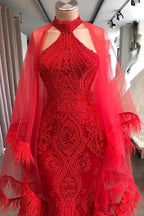 Evening Dresses Long Red Lace Cocktail Dress by misshow.com