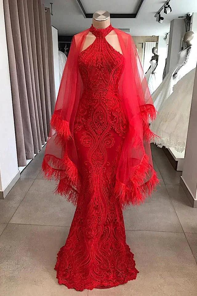 Evening Dresses Long Red Lace Cocktail Dress by misshow.com