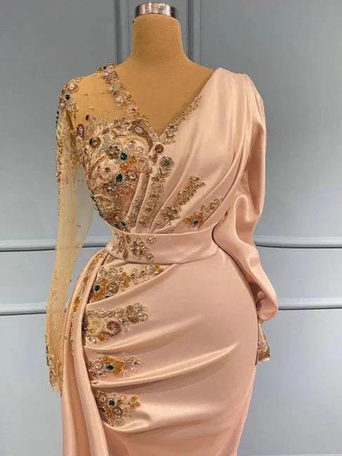 Evening Dresses Long With Sleeves Prom dresses in glitter by misshow.com