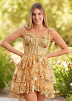 A-Line Sweetheart Tiered Short Homecoming Dress by KissProm