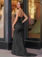 Evie |Mermaid Sweetheart Neck Lace Long Prom Dress With Appliques by KissProm
