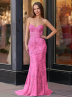 Evie |Mermaid Sweetheart Neck Lace Long Prom Dress With Appliques by KissProm