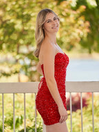 Sweetheart Black Sequin Short Homecoming Dresses by Kissprom