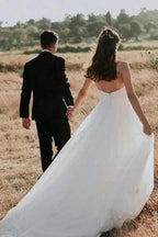 Exquisite Spaghetti Strap Sleeveless A-Line Floor-Length Lace Wedding Dresses by misshow.com