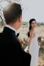 Exquisite Spaghetti Strap Sleeveless A-Line Floor-Length Lace Wedding Dresses by misshow.com