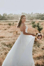 Exquisite Spaghetti Strap Sleeveless A-Line Floor-Length Lace Wedding Dresses by misshow.com