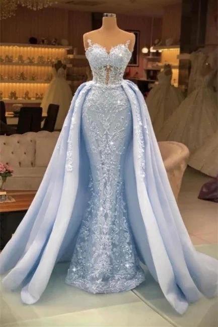 Extravagant evening dresses long lace | Prom dresses blue by misshow.com