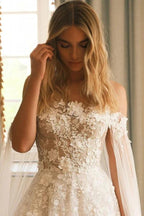 Extravagant Long A-line Lace Sweetheart Strapless Wedding Dress by misshow.com