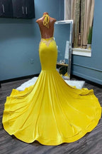 Eye-catching Sleeveless Halter Backless Mermaid Prom Dress by misshow.com