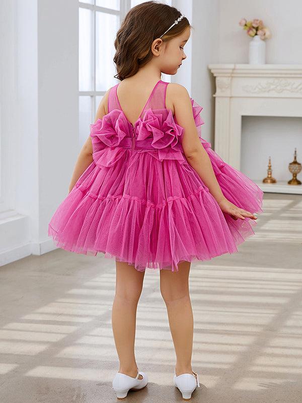 Enchanting Pink Princess Sleeveless Tulle Flower Girl Dress with Bow Accent (… - photo 2