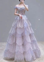 Gorgeous Ball Gown Off The Shoulder Tulle Prom Dress Evening Dress Y7580 by simplepromdress