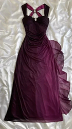 Ombre Grape Purple Chiffon Backless Evening Dress Long Party Prom Gown Y7482 by simplepromdress