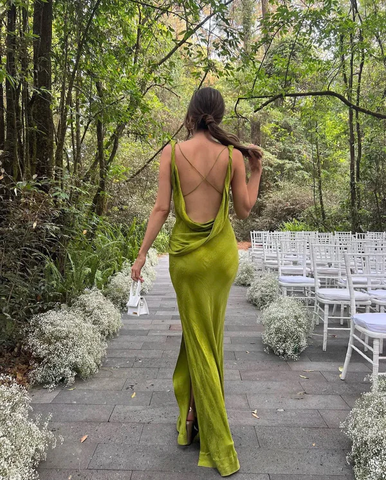 Vestido de fiesta largo con estampado sexy y espalda descubierta, elegante vestido de noche Y7502