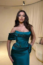 Fabulous Column Satin Scoop Sleeveless Prom Dress With Ruffles by misshow.com