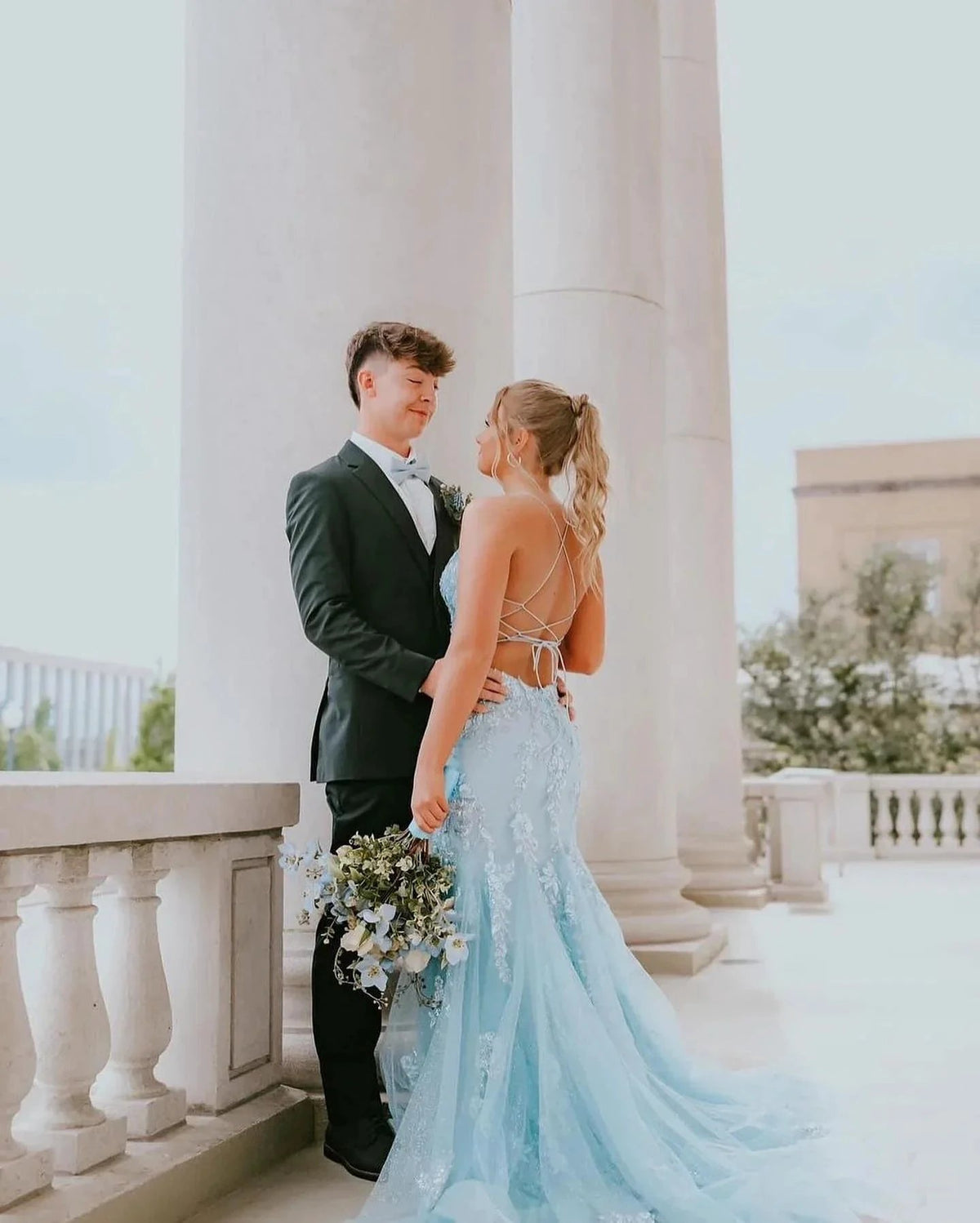 Fabulous Column Tulle Spaghetti Straps Sleeveless Long Prom Dress With Appliques by misshow.com