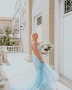 Fabulous Column Tulle Spaghetti Straps Sleeveless Long Prom Dress With Appliques by misshow.com