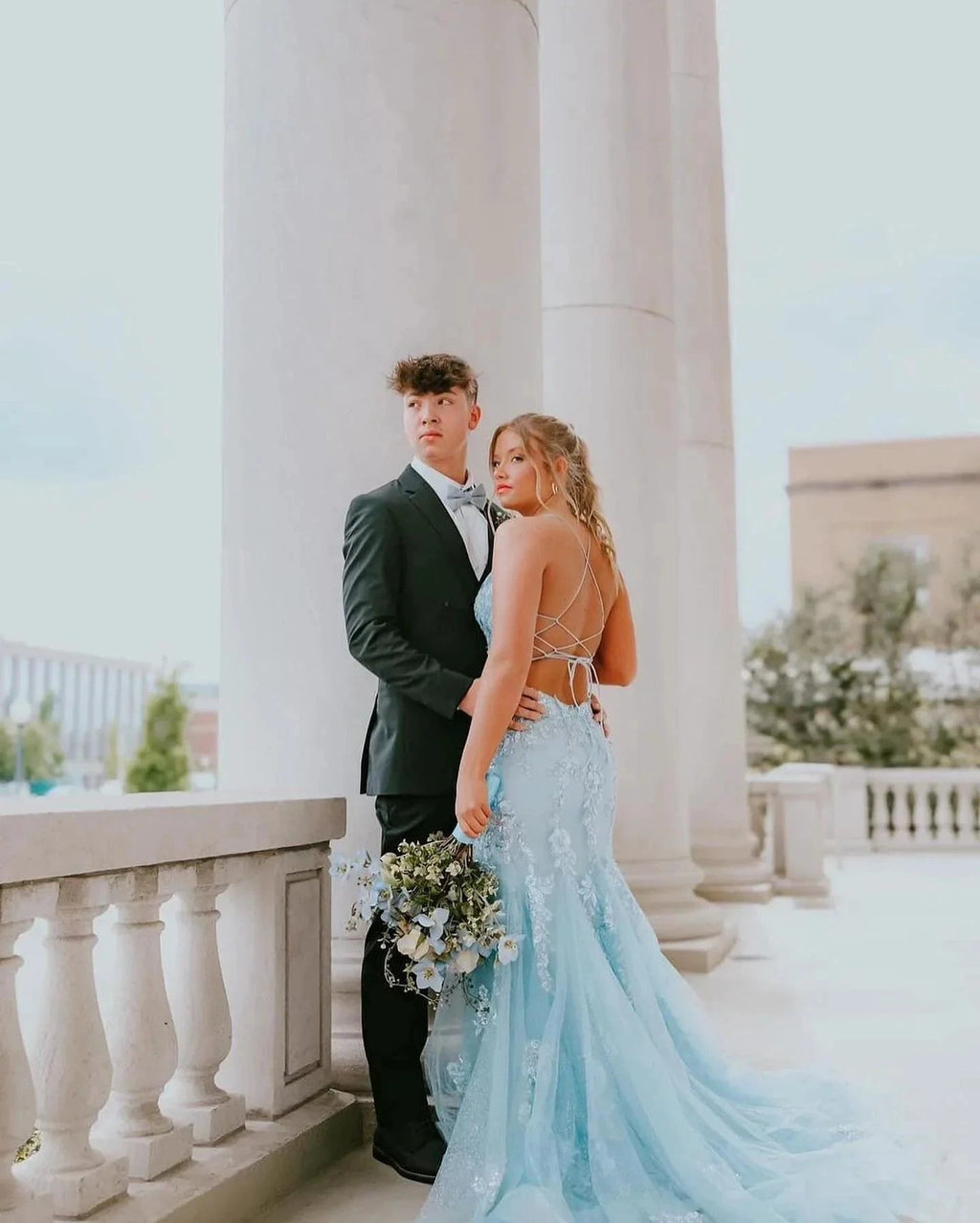 Fabulous Column Tulle Spaghetti Straps Sleeveless Long Prom Dress With Appliques by misshow.com