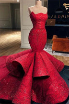 Fabulous Mermaid Strapless Sleeveless Long Prom Dress by BIZTUNNEL