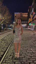 New Years Eve Outfit Dress Spaghetti Straps Sequins Party Dress Tight Homecoming Dress Y479 by simplepromdress