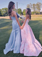 Faithe | Strapless Light Blue Bow Mermaid Long Formal Dress with Bow by KissProm