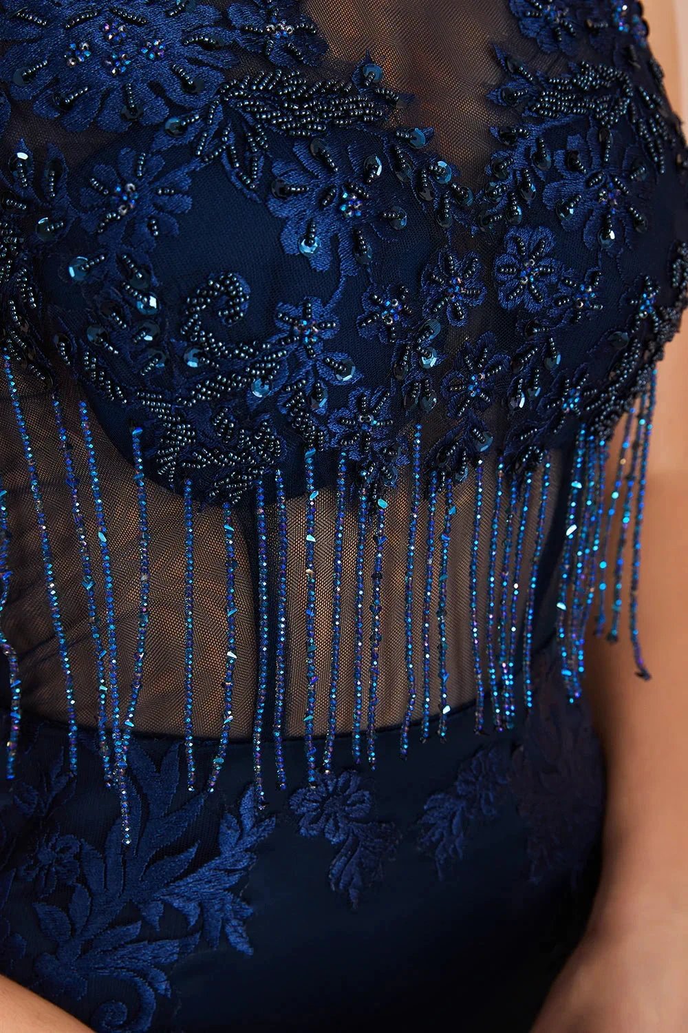Fascinating Long Mermaid Jewel Satin Evening Dress by BIZTUNNEL