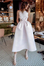 Fascinating Short A-line Backless Prom Dress with Pockets by BIZTUNNEL