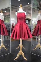 Vestidos de Cetim Azul Marinho com Alças Finas para Festa de Regresso a Casa Moda 2023 PD040