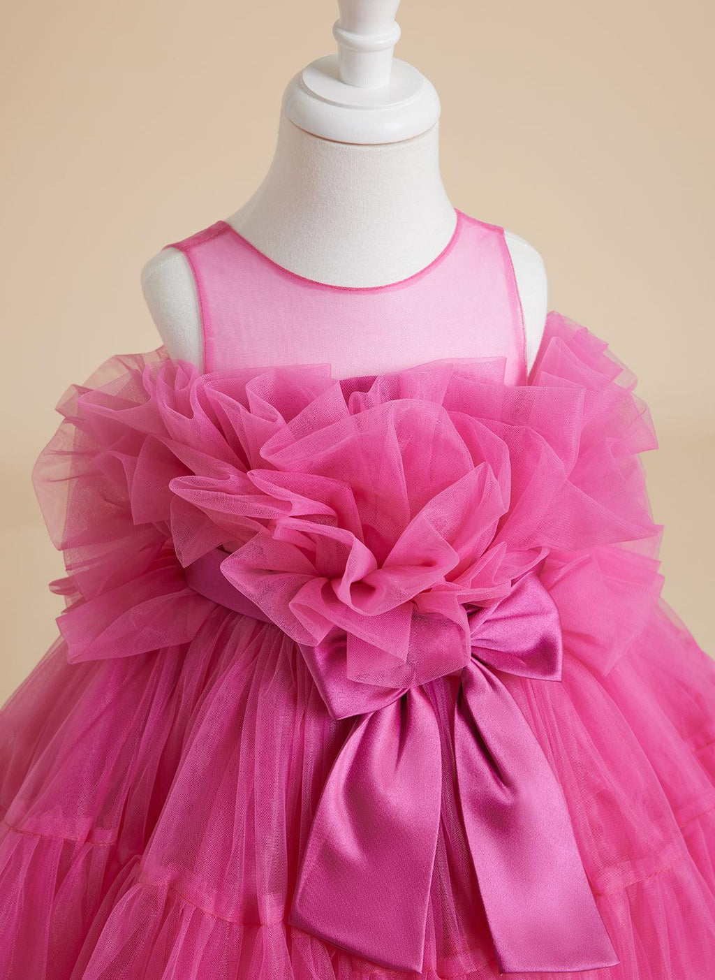 Enchanting Pink Princess Sleeveless Tulle Flower Girl Dress with Bow Accent (… - photo 6