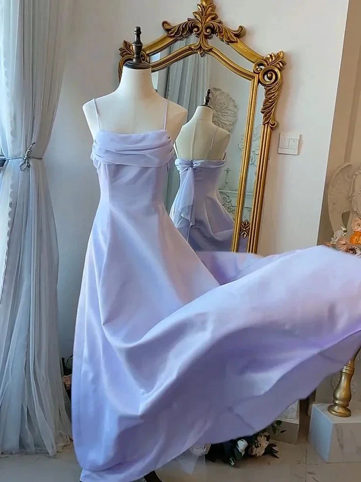 Elegant Purple Spaghetti Straps Prom Dress Fairy Formal Party Gown Evening Dress Y7554 by simplepromdress