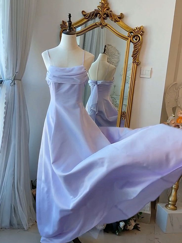 Elegantes Lila Spaghettiträger Ballkleid Fee Formales Partykleid Abendkleid Y7554